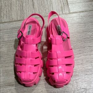 NWOT Steve Madden Neon Pink Strappy Sandals
